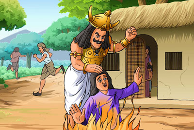 Bhasmasur Becomes Bhasma (Ashes)